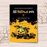 Halloween invitation. Vintage hand drawn Royalty Free Stock Photography Halloween invitation. Vintage hand drawn Royalty Free Stock Photography