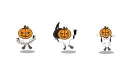 Halloween-Kürbis in den verschiedenen schrecklichen Kostümen lizenzfreie abbildung Halloween-Kürbis in den verschiedenen schrecklichen Kostümen lizenzfreie abbildung