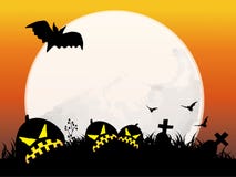 Halloween Night With Full Moon Royalty Free Stock Images
