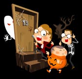 Halloween-Party mit Kostüm lizenzfreie abbildung Halloween-Party mit Kostüm lizenzfreie abbildung