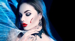 halloween Piękno wampira seksowna kobieta obraz stock halloween Piękno wampira seksowna kobieta obraz stock