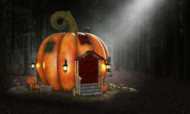 Halloween Pumpkin House, Fantasy, Storybook royalty free stock images Halloween Pumpkin House, Fantasy, Storybook royalty free stock images