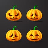 Halloween Pumpkins with different facial expressions Illustration. Vector royalty free illustration Halloween Pumpkins with different facial expressions Illustration. Vector royalty free illustration