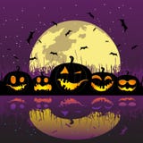 Halloween pumpkins under the moon royalty free illustration Halloween pumpkins under the moon royalty free illustration