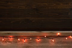 Halloween Rustic Wood Board Shelf and Backdrop with Orange Festive Strand of Lights.  Room or space for copy, text or your words o