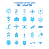 Halloween Tone Icon Pack bleue - 25 ensembles d'icône illustration stock Halloween Tone Icon Pack bleue - 25 ensembles d'icône illustration stock