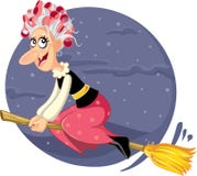 Halloween Witch Flying on a Broomstick Royalty Free Stock Image Halloween Witch Flying on a Broomstick Royalty Free Stock Image