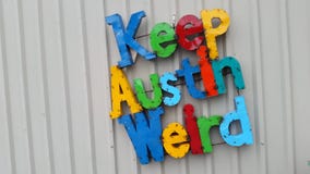 Halten Sie Austin Weird Colorful Letters Central Texas Slogan lizenzfreie stockfotos Halten Sie Austin Weird Colorful Letters Central Texas Slogan lizenzfreie stockfotos