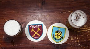 Ham London del oeste contra Burnley imagen de archivo Ham London del oeste contra Burnley imagen de archivo