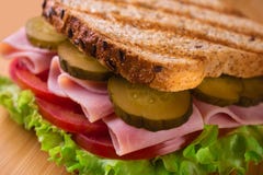 Ham and tomato sandwich stock image Ham and tomato sandwich stock image