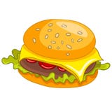 Hamburger do alimento dos desenhos animados ilustração stock Hamburger do alimento dos desenhos animados ilustração stock