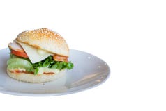 Hamburger on isolated white background. royalty free stock photography Hamburger on isolated white background. royalty free stock photography