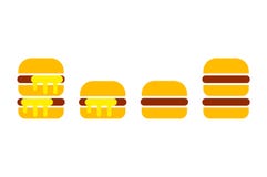Hamburgers en cheeseburgerspictogrammen vector illustratie Hamburgers en cheeseburgerspictogrammen vector illustratie