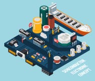 Hamnstad för elektroniska delar för halvledare royaltyfri illustrationer Hamnstad för elektroniska delar för halvledare royaltyfri illustrationer