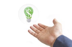 Hand And Green Energy Lamp Royalty Free Stock Photography Hand And Green Energy Lamp Royalty Free Stock Photography