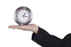 Hand And Table Clock Stock Photography