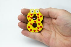 Hand, die Nr. acht hält stockbild Hand, die Nr. acht hält stockbild