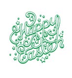 Hand die Pasen-Groetkaart van letters voorzien Stock Foto Hand die Pasen-Groetkaart van letters voorzien Stock Foto