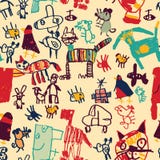 Hand drawing doodles color seamless pattern. Stock Photography Hand drawing doodles color seamless pattern. Stock Photography