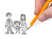Hand Drawing Happy Family Royalty Free Stock Image Hand Drawing Happy Family Royalty Free Stock Image