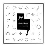 30 hand drawn arrows vector art. Arrow icon isolated. Round, curved, circle arrow sketch vector illustration. Right, left, down, u Royalty Free Stock Photography 30 hand drawn arrows vector art. Arrow icon isolated. Round, curved, circle arrow sketch vector illustration. Right, left, down, u Royalty Free Stock Photography