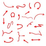 Hand-drawn arrows vector. Set of red arrows showing right, left. Arrow for navigation isolated on white background. Symbol for Dir royalty free illustration Hand-drawn arrows vector. Set of red arrows showing right, left. Arrow for navigation isolated on white background. Symbol for Dir royalty free illustration