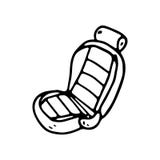 Hand drawn car seat doodle icon. Hand drawn black sketch. Sign s stock illustration Hand drawn car seat doodle icon. Hand drawn black sketch. Sign s stock illustration