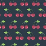 Cherries seamless vector pattern background black royalty free illustration Cherries seamless vector pattern background black royalty free illustration