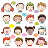 Hand Drawn Children Faces Set Royalty Free Stock Photos Hand Drawn Children Faces Set Royalty Free Stock Photos
