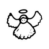 Hand drawn christmas angel doodle. Sketch winter icon. Decoration element. Isolated on white background. Vector illustration stock illustration Hand drawn christmas angel doodle. Sketch winter icon. Decoration element. Isolated on white background. Vector illustration stock illustration