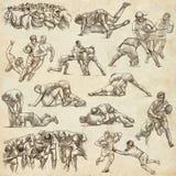 RUGBY - An hand drawn freehand collection. Line art pack of some Royalty Free Stock Image RUGBY - An hand drawn freehand collection. Line art pack of some Royalty Free Stock Image