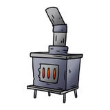 Hand Drawn Gradient Cartoon Doodle Of A House Furnace Stock Image
