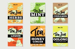 Hand Drawn Healthy Tea Brochures stock illustration Hand Drawn Healthy Tea Brochures stock illustration