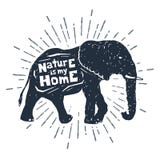 Hand drawn icon with textured elephant vector illustration. stock illustration Hand drawn icon with textured elephant vector illustration. stock illustration