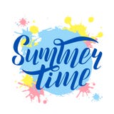 Hand drawn lettering summer time Vector logo royalty free illustration Hand drawn lettering summer time Vector logo royalty free illustration
