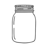 Hand drawn mason jar. Contour sketch. Vector