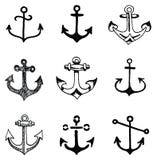 Hand Drawn Old School Looking Anchor Set Royalty Free Stock Images Hand Drawn Old School Looking Anchor Set Royalty Free Stock Images