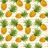 Hand drawn seamless pattern with pineapple