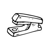 Hand drawn stapler doodle icon. Hand drawn black sketch. Sign symbol. Decoration element. White background. Isolated. Flat design royalty free illustration Hand drawn stapler doodle icon. Hand drawn black sketch. Sign symbol. Decoration element. White background. Isolated. Flat design royalty free illustration