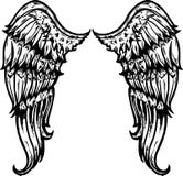 Hand drawn tattoo style wings