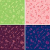 Hand drawn valentine seamless patterns set vector illustration Hand drawn valentine seamless patterns set vector illustration