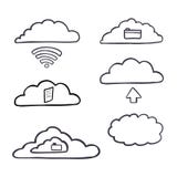 Hand drawn vector computer cloud server illustration vector illustration Hand drawn vector computer cloud server illustration vector illustration