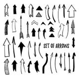 Hand drawn vector illustration - arrow collection. Sketch. Isola