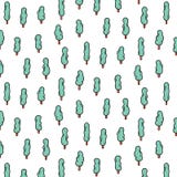 Hand drawn vector illustration of tree pattern in cartoon style. Hand drawn vector illustration of tree pattern in cartoon style.