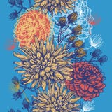 Hand drawn vintaget floral vertical seamless border royalty free illustration Hand drawn vintaget floral vertical seamless border royalty free illustration