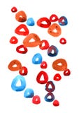 Hand drawn watercolor abstract background with red and blue bubbles. stock photos Hand drawn watercolor abstract background with red and blue bubbles. stock photos