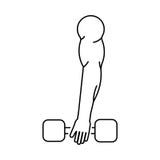 Hand with dumbbells icon royalty free illustration Hand with dumbbells icon royalty free illustration