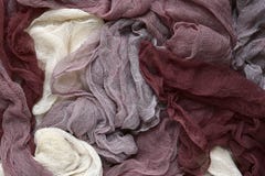 Hand dyed pastel colored gauze fabric in brown . royalty free stock images Hand dyed pastel colored gauze fabric in brown . royalty free stock images
