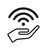 Hand en vrij wifipictogram vector illustratie Hand en vrij wifipictogram vector illustratie