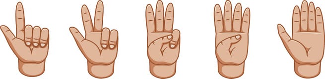 Hand gestures, great design for any purposes. Numbers. Gesture line icon. Vector gestures. White background. Inner side stock illustration Hand gestures, great design for any purposes. Numbers. Gesture line icon. Vector gestures. White background. Inner side stock illustration